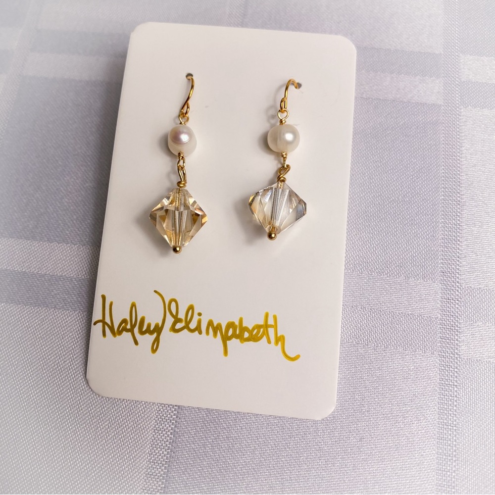 Pearl & Czech Crystal Earrings
